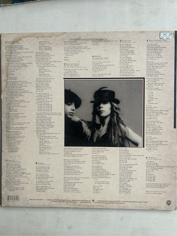 RICKIE LEE JONES - PIRATES LP VINYL