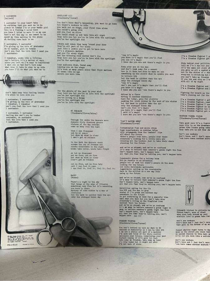 RAINBOW - DIFFICULT TO CURE LP VINYL