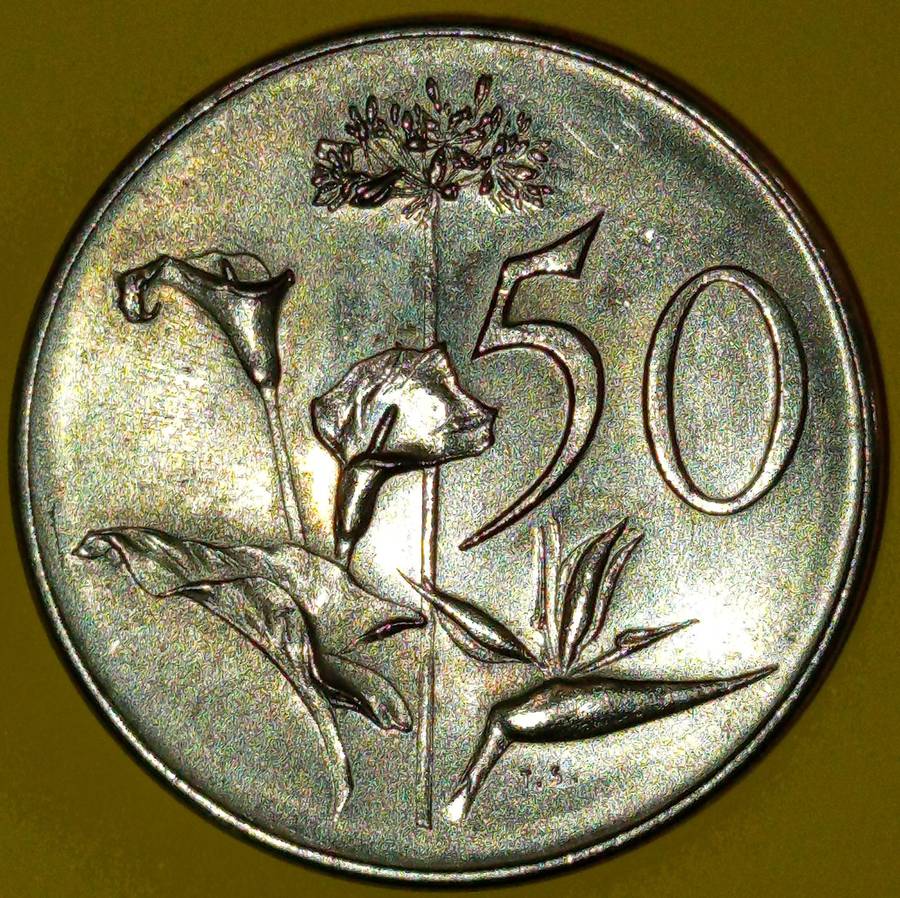 1965 AFRIKAANS FIFTY CENT COIN