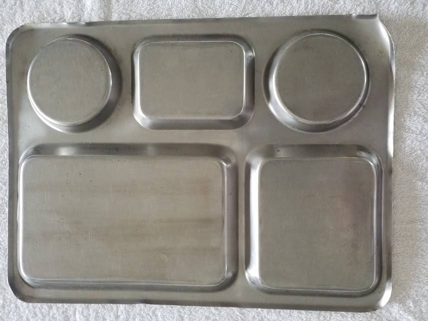 "VARKPAN" ORIGINAL OLD S.A ARMY STAINLESS STEEL MESS TRAY/DINNER PLATE