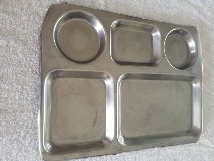 "VARKPAN" ORIGINAL OLD S.A ARMY STAINLESS STEEL MESS TRAY/DINNER PLATE
