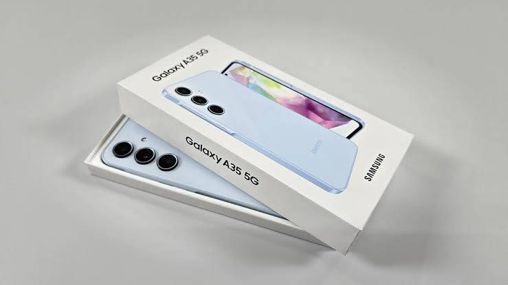 LATE ENTRY NEW Samsung A35 with Cover - Ice Blue Colour