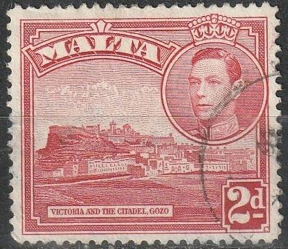 MALTA 1938 King George VI and Local Motifs VFU SG 221B