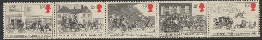 GB 1984 Drawings by James Pollard of the 18th Century UMM SG 1258-62