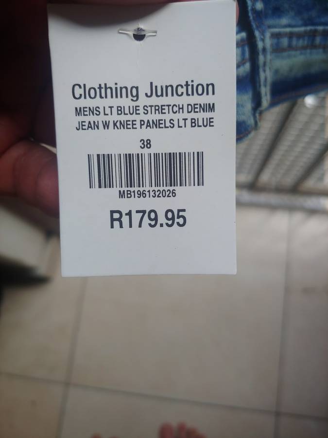 MENS STRETCH DENIM WITH KNEE PANEL SIZE 38 NEVER WORN