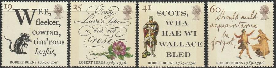 GB 1996 The 200th Anniversary of the Death of Robert Burns UMM SG 1901-4
