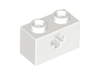 LEGO Technic Brick 1 x 2 with Axle Hole WHITE