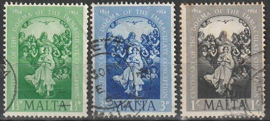 MALTA 1954 The 100th Anniversary of the Promulgation of the Dogma of Immaculate Conception SG 263-5