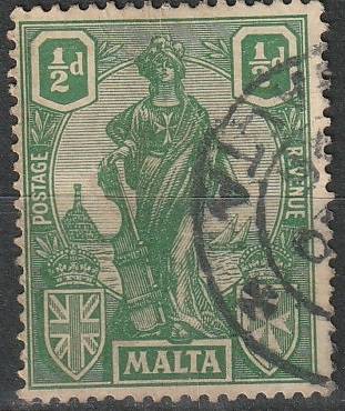 MALTA 1922 -1926 Allegorical Stamps ULH SG 124