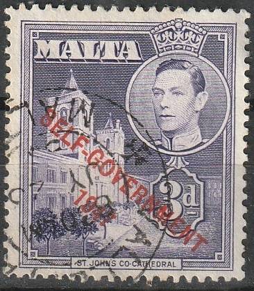 MALTA 1953 King George VI and Local Motifs Overprinted "SELF-GOVERNMENT - 1947" ULH SG 240A
