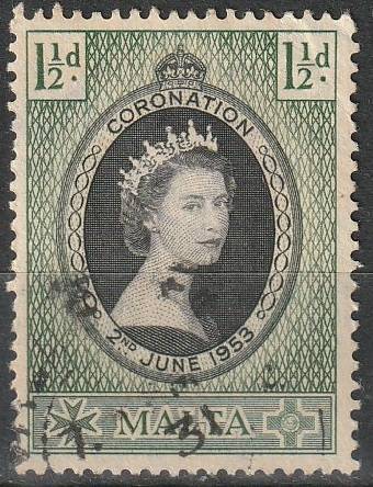 MALTA 1953 The Coronation of Elizabeth II ULH SG 261