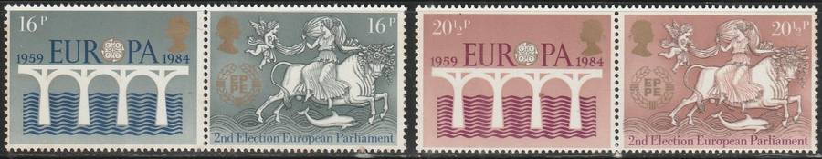 GB 1984 EUROPA Stamps - The 25th Anniversary of CEPT and the 2nd Election of the EuropeUMM SG 1249-2