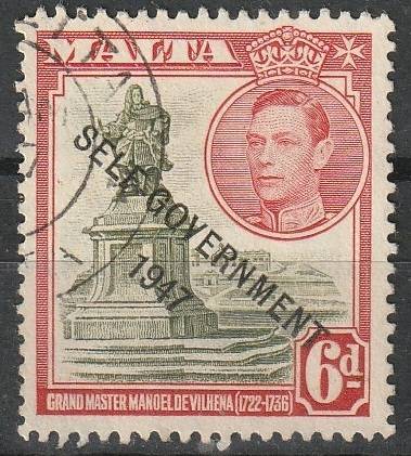 MALTA 1948 King George VI and Local Motifs Overprinted "SELF-GOVERNMENT - 1947" MM SG 242