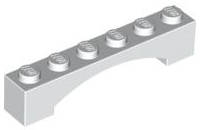 LEGO USED ~ Arch 1 x 6 Raised Arch ~ WHITE