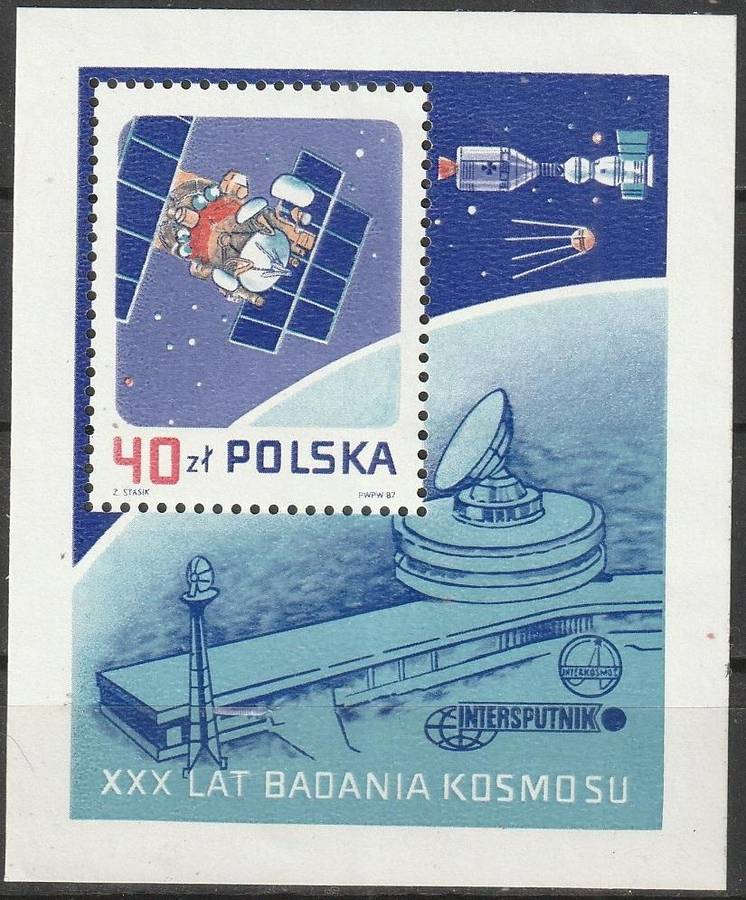 POLAND 1987 The 30th Anniversary of Space Exploration UMM SG 3135