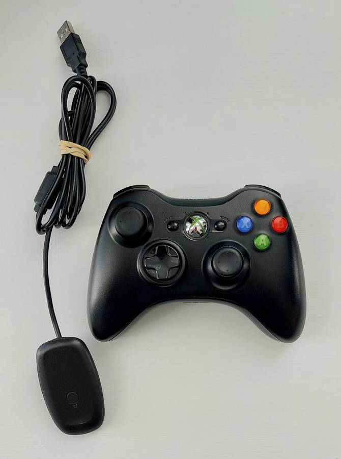 Genuine Official Xbox 360 Wireless Controller with Generic PC Receiver