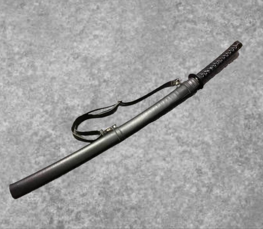 Samurai Katana with Black Leather Sheath