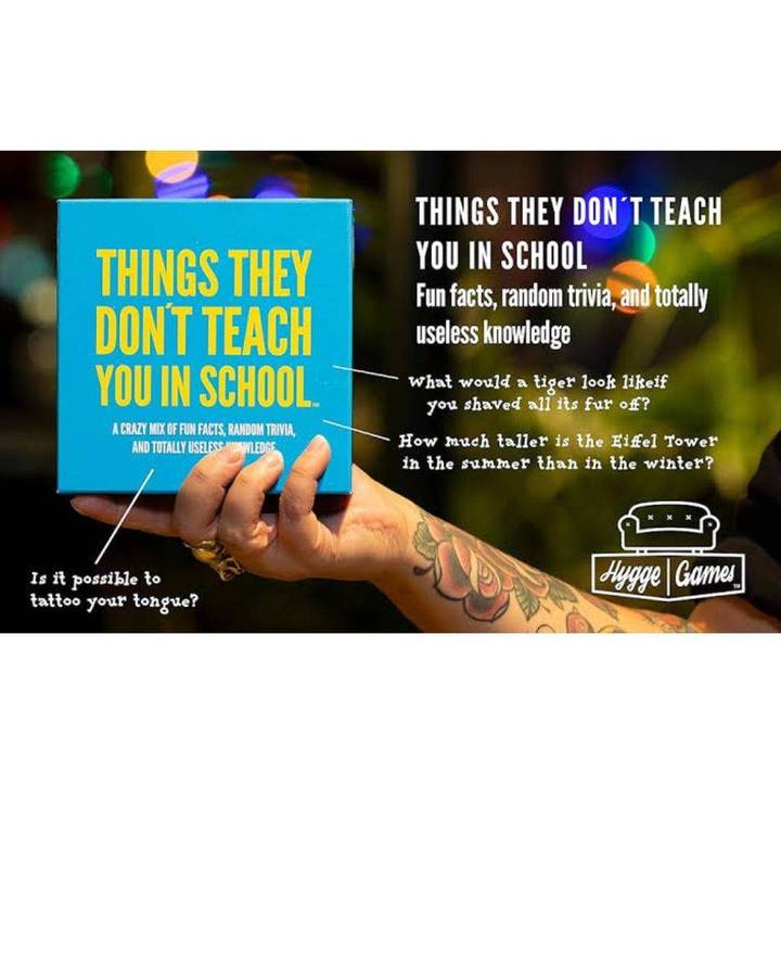 Things They Don't Teach You In School Card Game