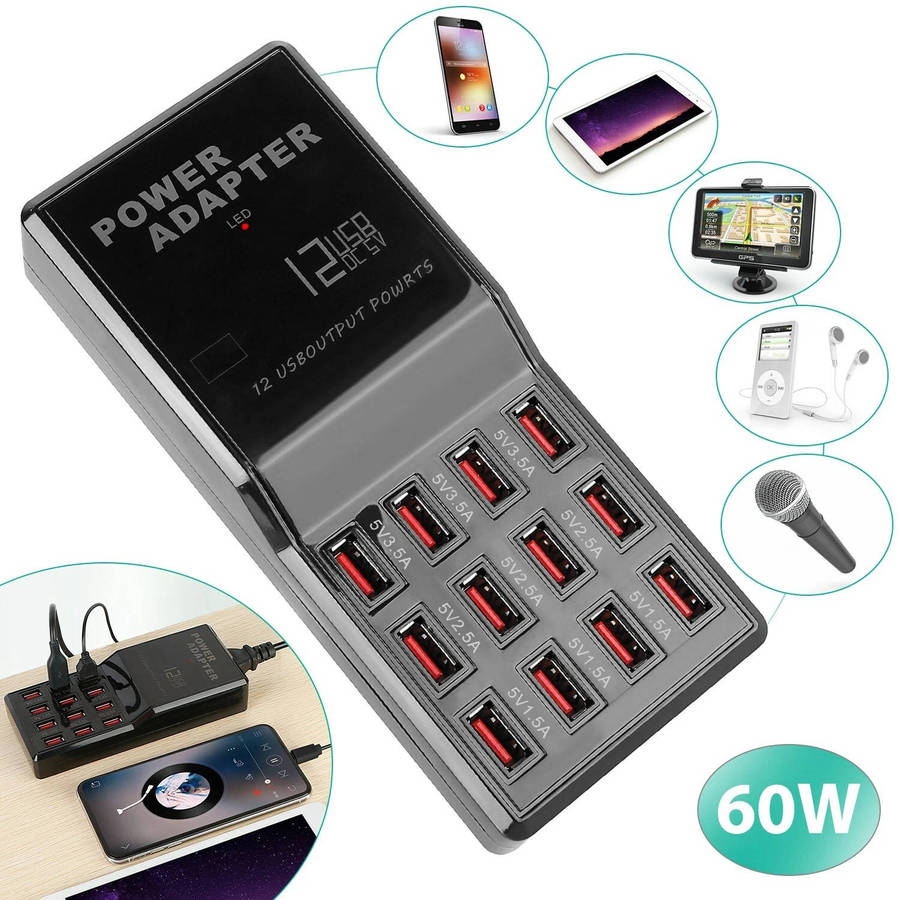 60W 12 Port USB Charging Station