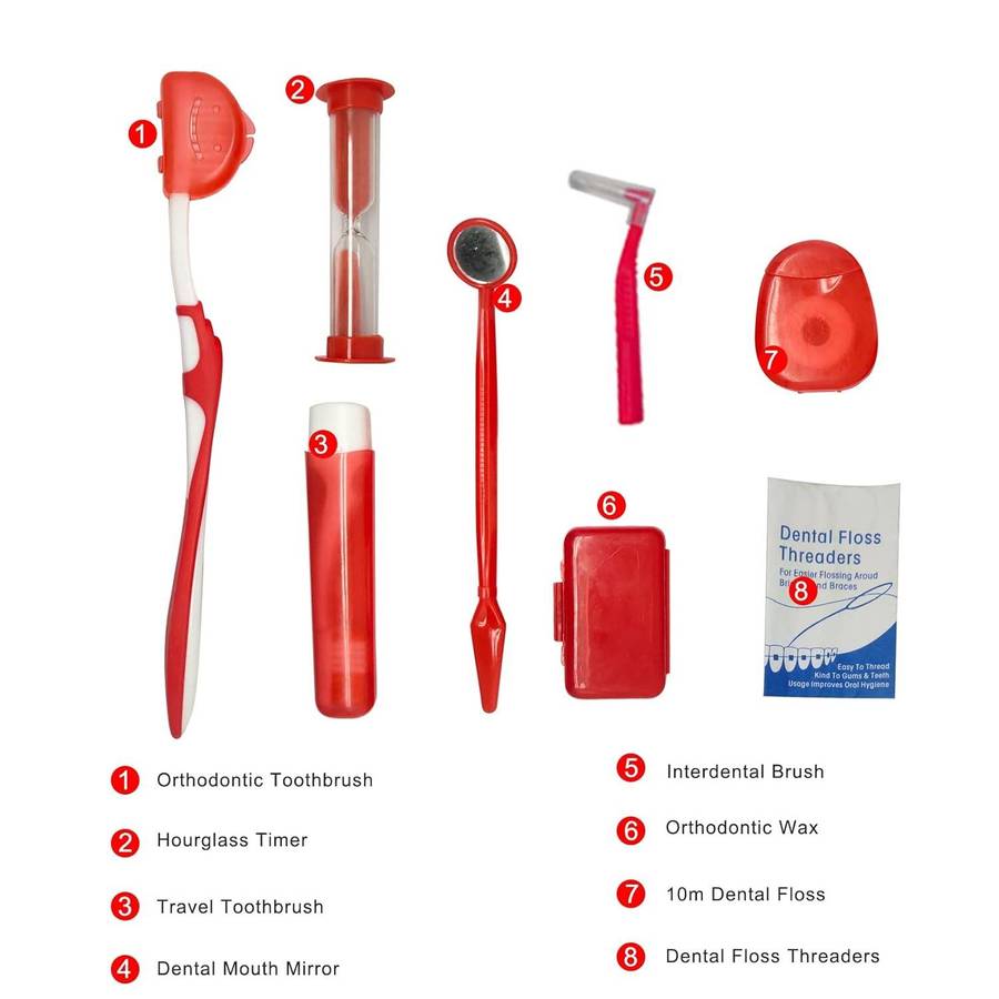 8 Piece Orthodontic Braces Care Kit