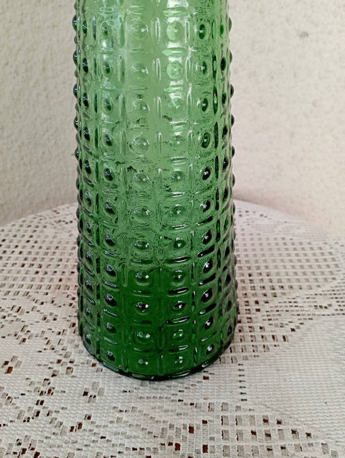 Beautiful Italian green Empoli bottle with stopper as per scan