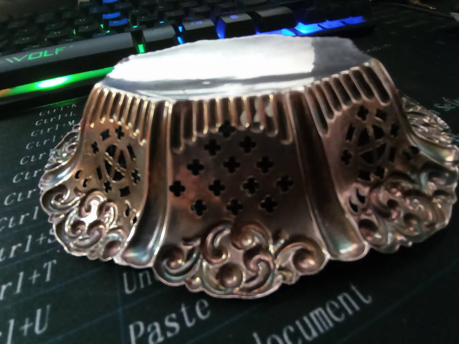 Birmingham hallmarked silver. Small.pierced Bon Bon dish weigh 37 grams .. selling as per scan