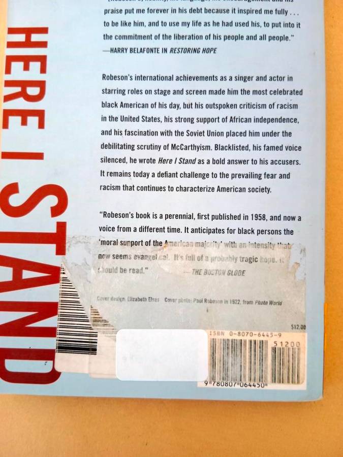 Here I Stand, Paul Robeson