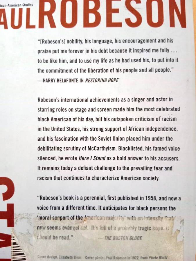 Here I Stand, Paul Robeson