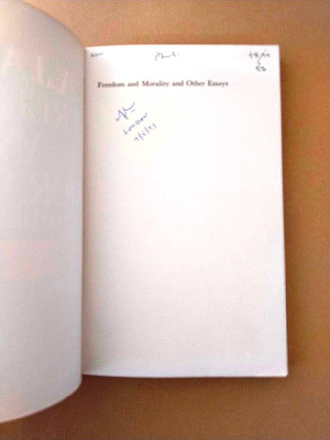 Freedom and Morality and other Essays, A.J. Ayer