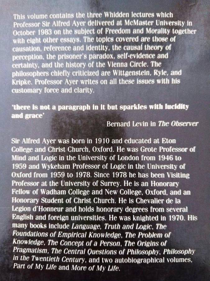 Freedom and Morality and other Essays, A.J. Ayer