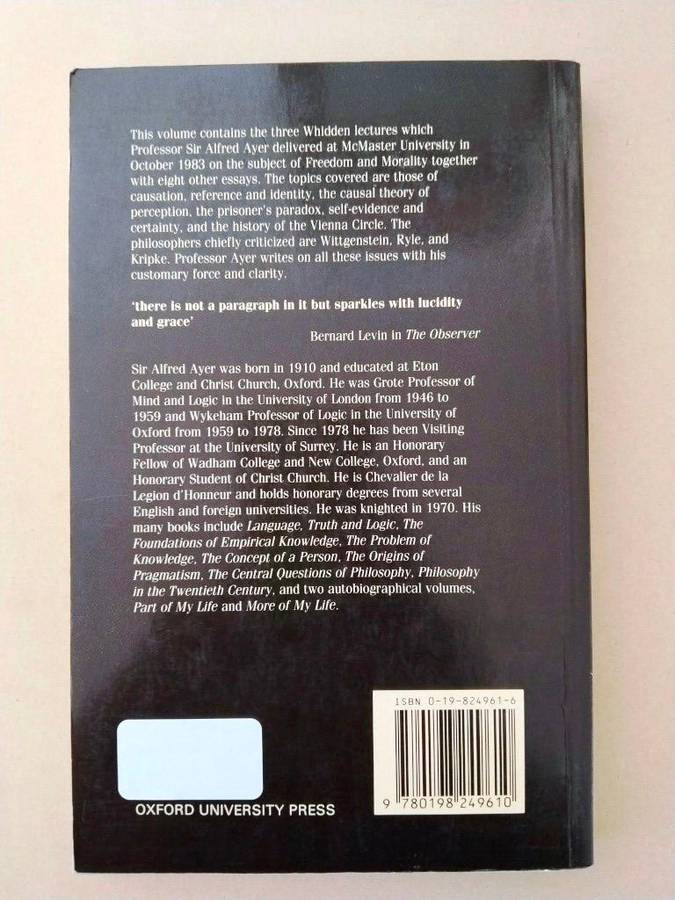 Freedom and Morality and other Essays, A.J. Ayer