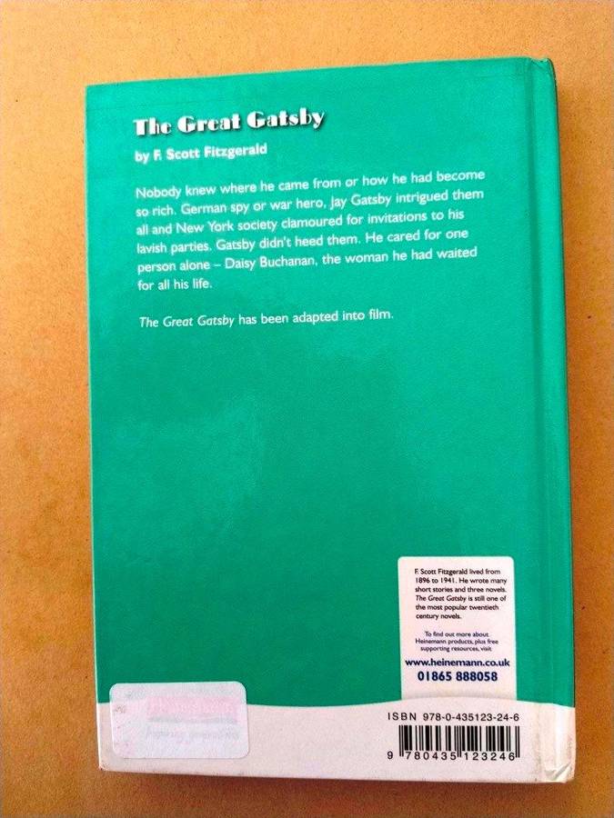 The Great Gatsby, F. Scott Fitzgerald
