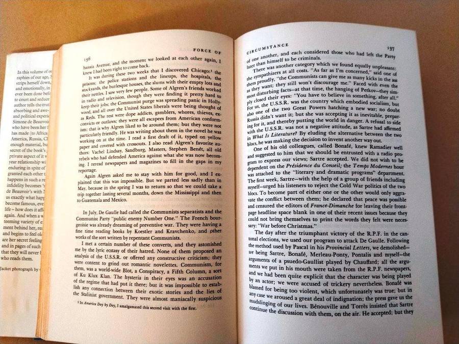Force of Circumstance, Simone de Beauvoir