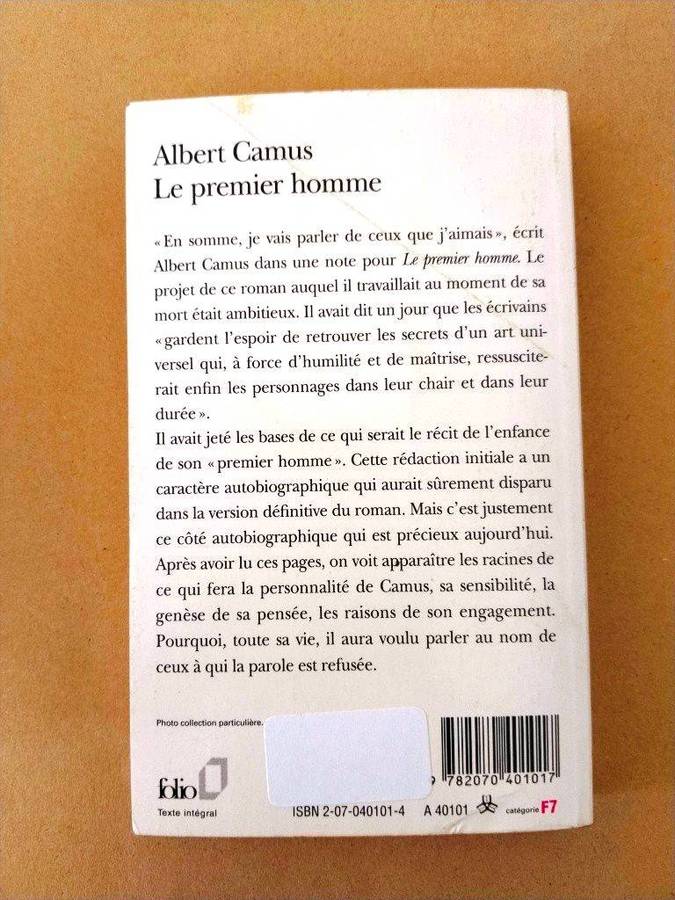 Le premier homme, Albert Camus