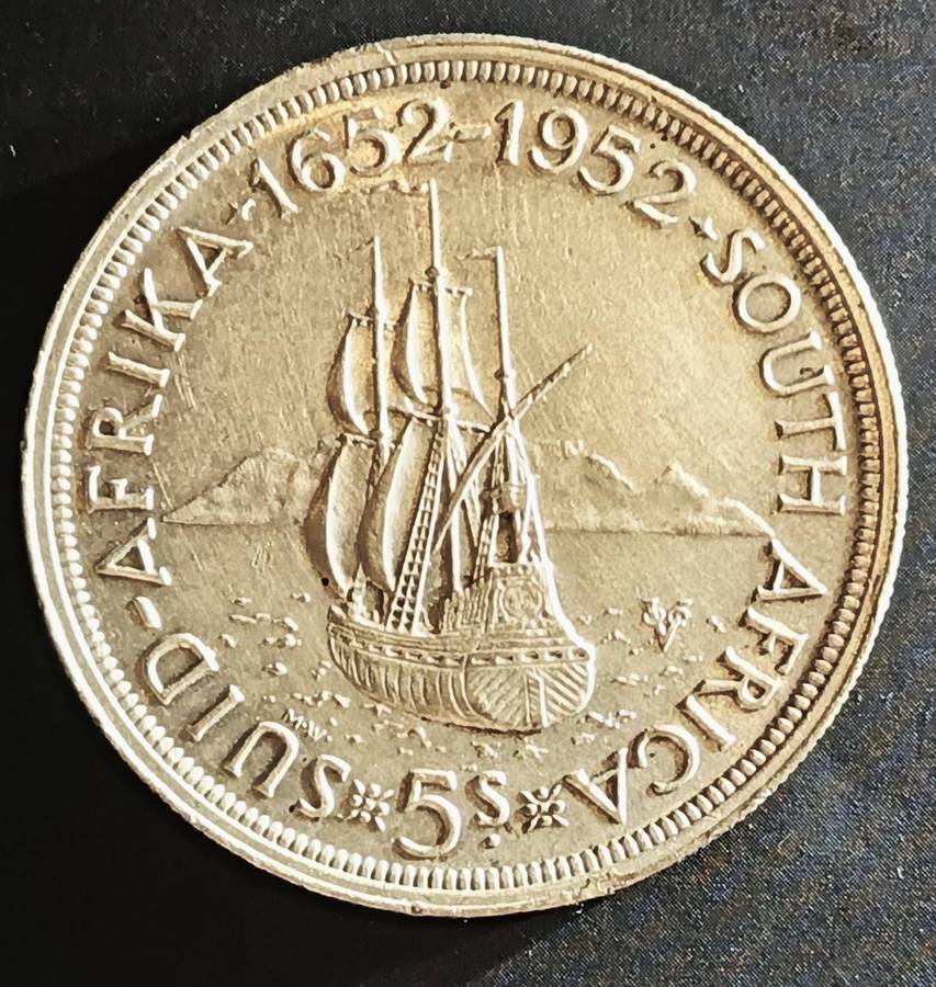 5 Shillings - 1952 George VI 300 Years of Cape Town Silver