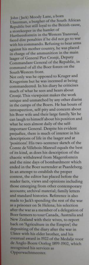 The War Diary of Burgher Jack Lane 1899-1900. Signed