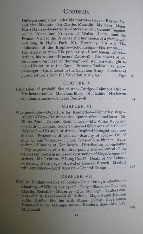Cecil Rhodes His Private Life By Hi Private Secretary Philip Jourdan