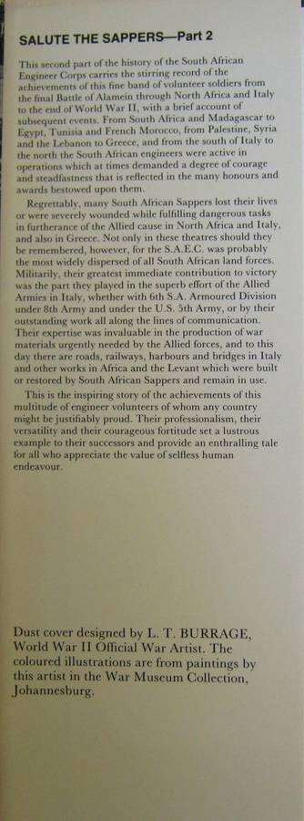 Salute the Sappers. Volume 8. Parts I & II of the South African Forces: World War II series. Signed