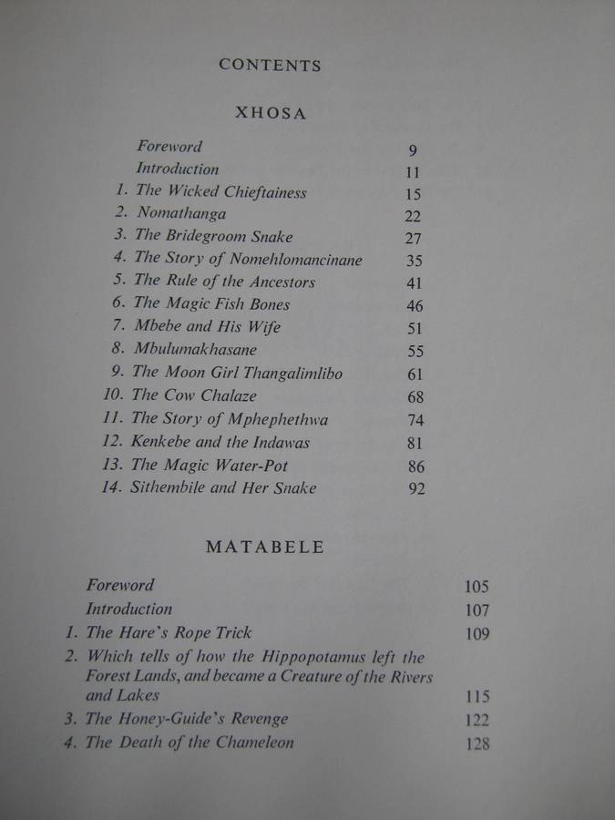 African Fireside Tales Part 1. Xhosa. Matabele. Batswana Phyllis Savory