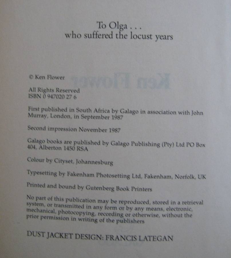 Serving Secretly Rhodesias CIO Chief On Record Ken Flower