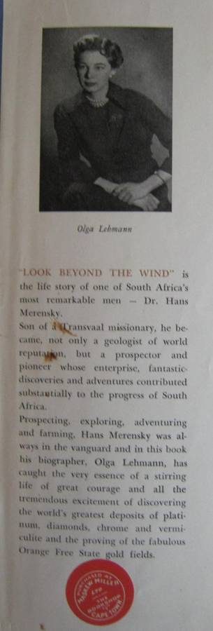 Look Beyond the Wind The Life of Hans Merensky Olga Lehmann