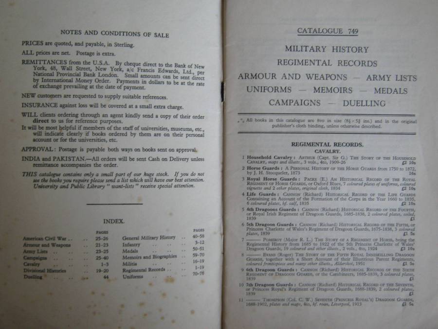 Military History Books on the Armies of the Worls and their Equipment 3 Catalogues + 1 Duplicate