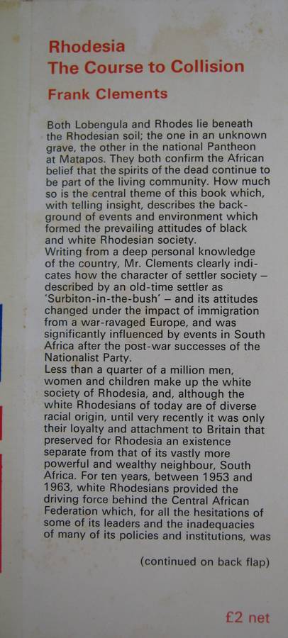 Rhodesia The Course to Collision Frank Clements