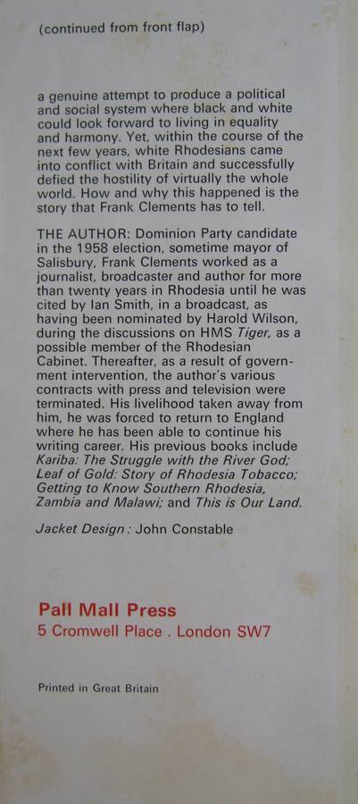 Rhodesia The Course to Collision Frank Clements