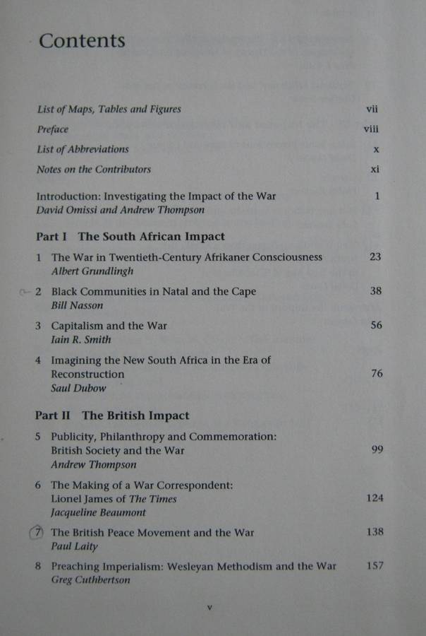 The Impact of the South African War Edited by David Omissi and Andrew S Thompson