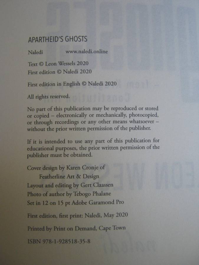 Encountering Apartheids Ghosts  from Krugersdorp to Constitution Hill Leon Wessels