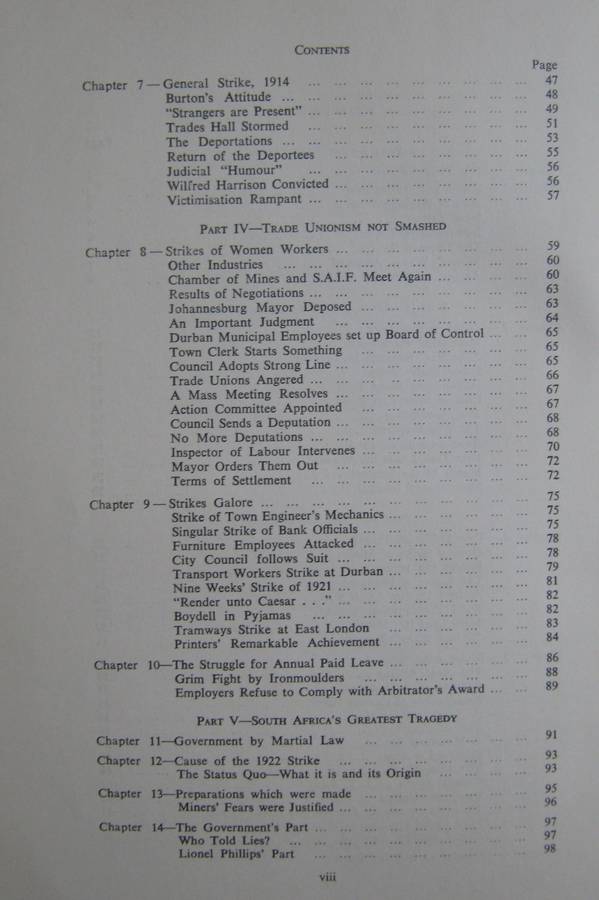 2000 Casualties A History of the Trade Unions and the Labour Movement in the Union of South Africa