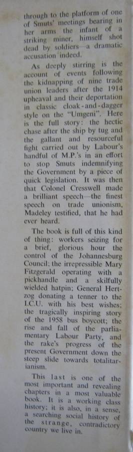 2000 Casualties A History of the Trade Unions and the Labour Movement in the Union of South Africa