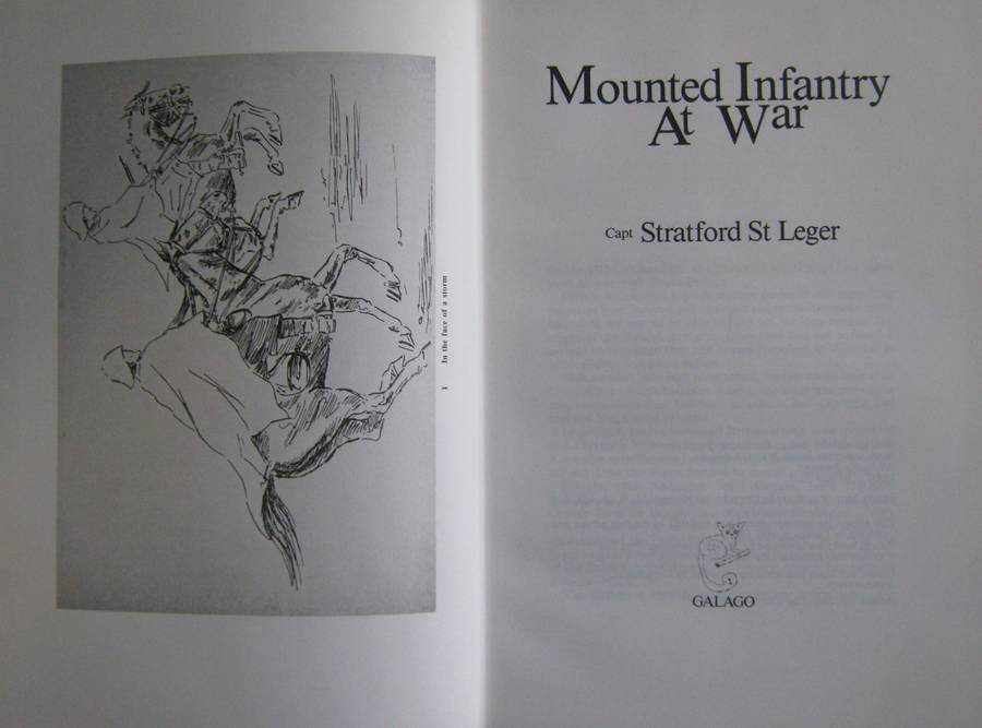 Monted Infantry at War Boer War Sketches Capt. Stratford Ledger