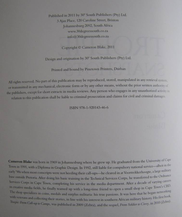 Troepie Snapshots Pictorial Recollections of the South African Border War Cameron Blake